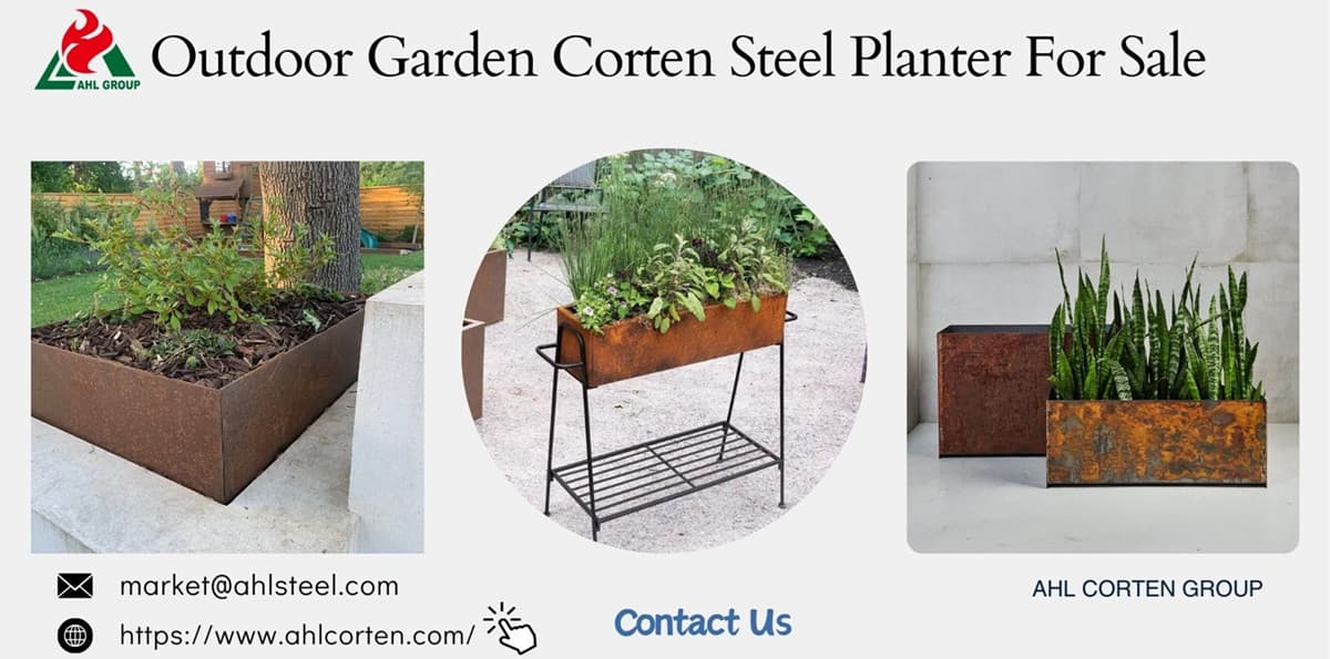 Outdoor Garden Corten Steel Planter For Sale